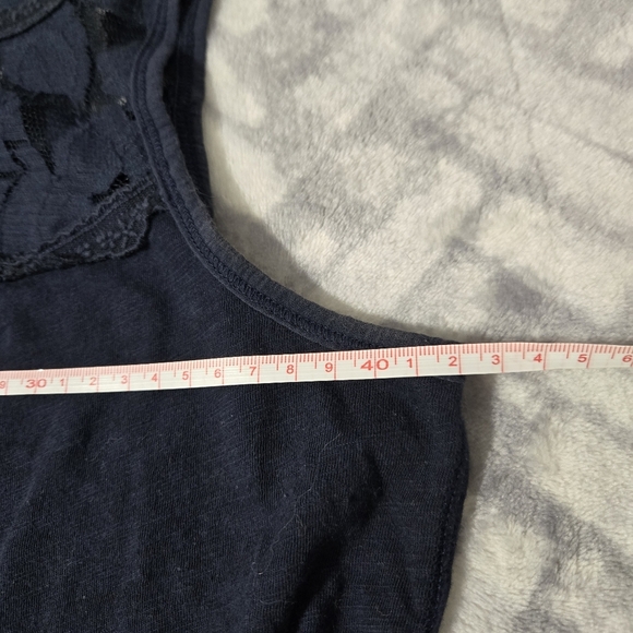 Abercrombie & Fitch Womens Crop Top sz S Blue Sleeveless Lace tie-waist - Picture 8 of 9